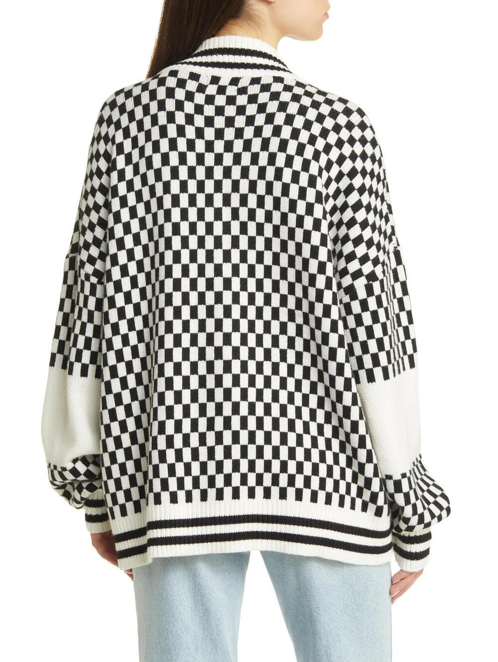 NEW, Dressed in Lala Get What I Want Grandpa Check Cardigan Sz S/M #T3893 - Picture 3 of 8